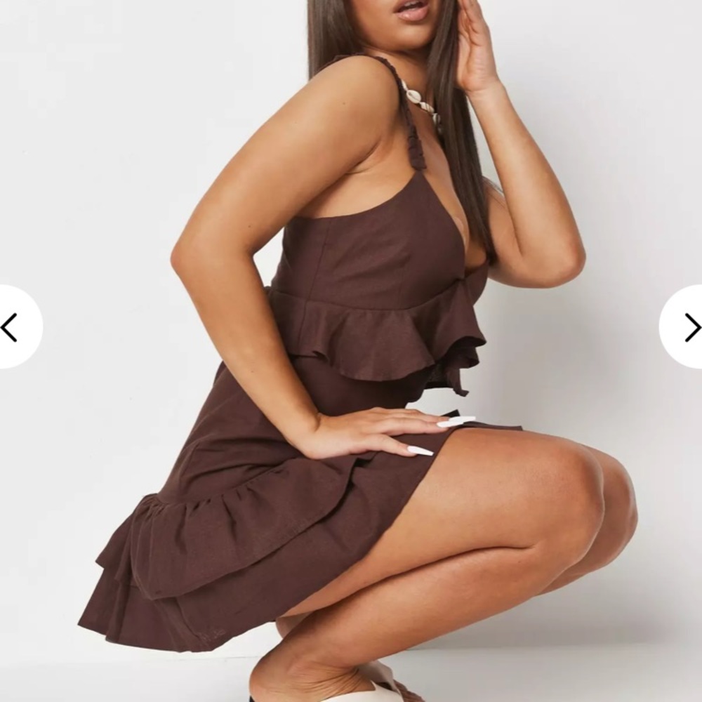 MISSGUIDED | Linen blend Cami Dress Sz US 8 - Picture 3 of 4